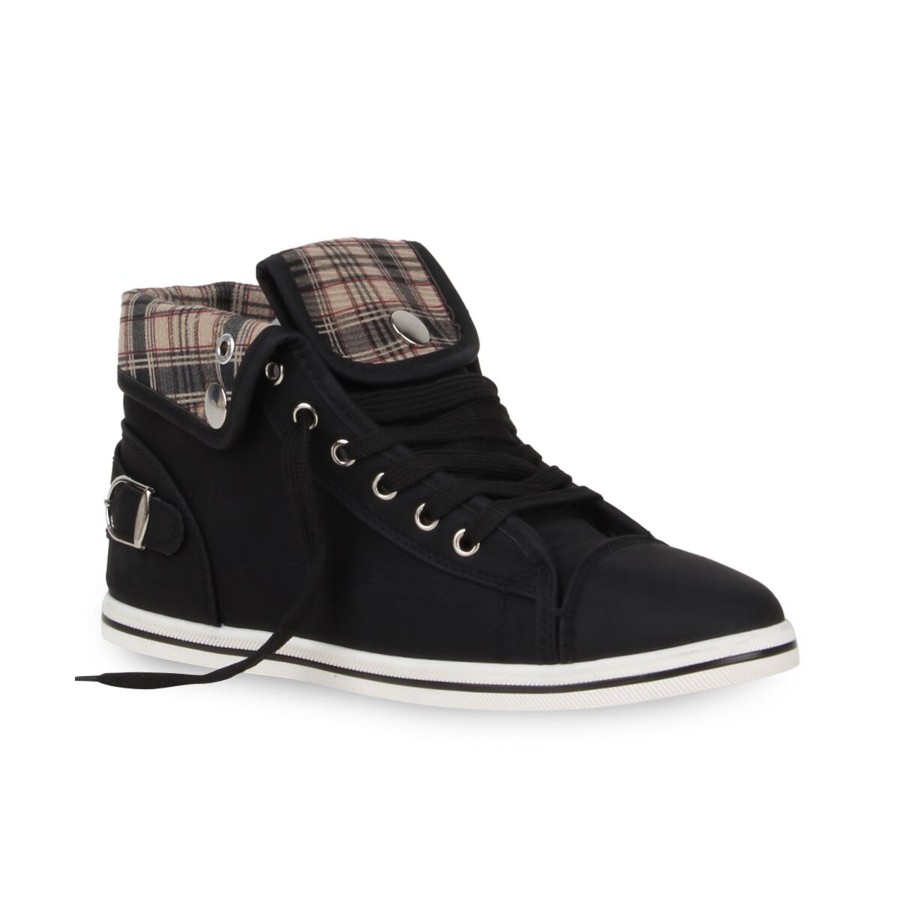 Damenschuhe Stiefelparadies | Damen Sneaker High In Schwarz