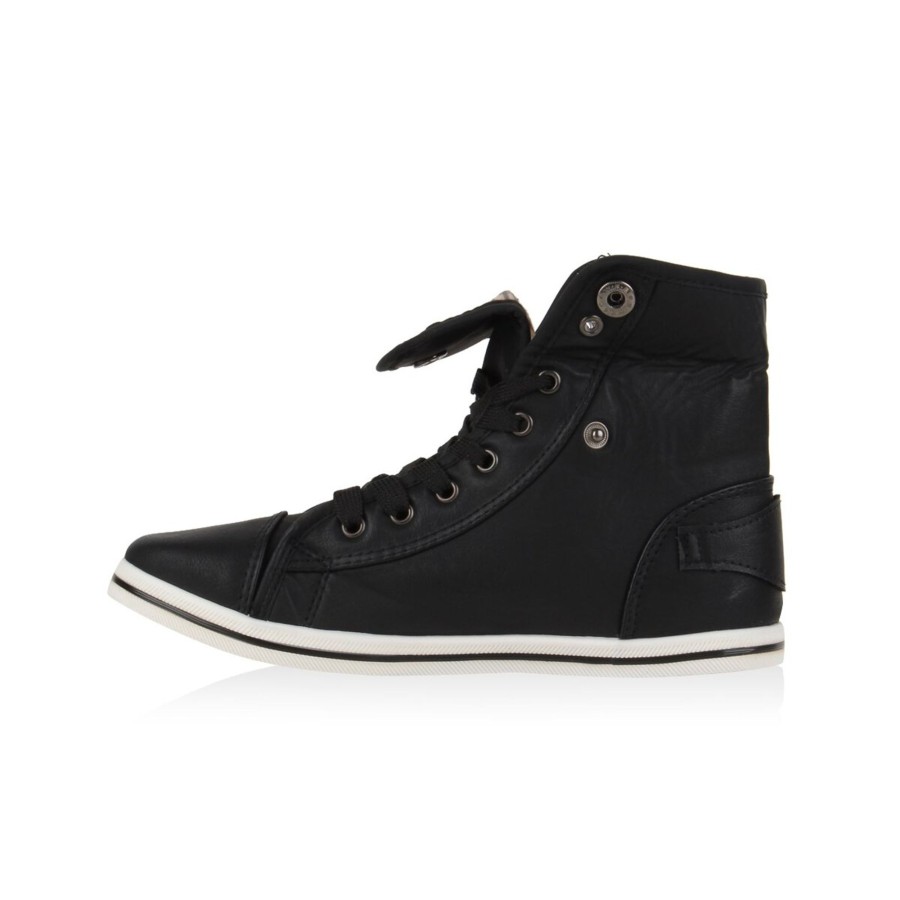 Damenschuhe Stiefelparadies | Damen Sneaker High In Schwarz