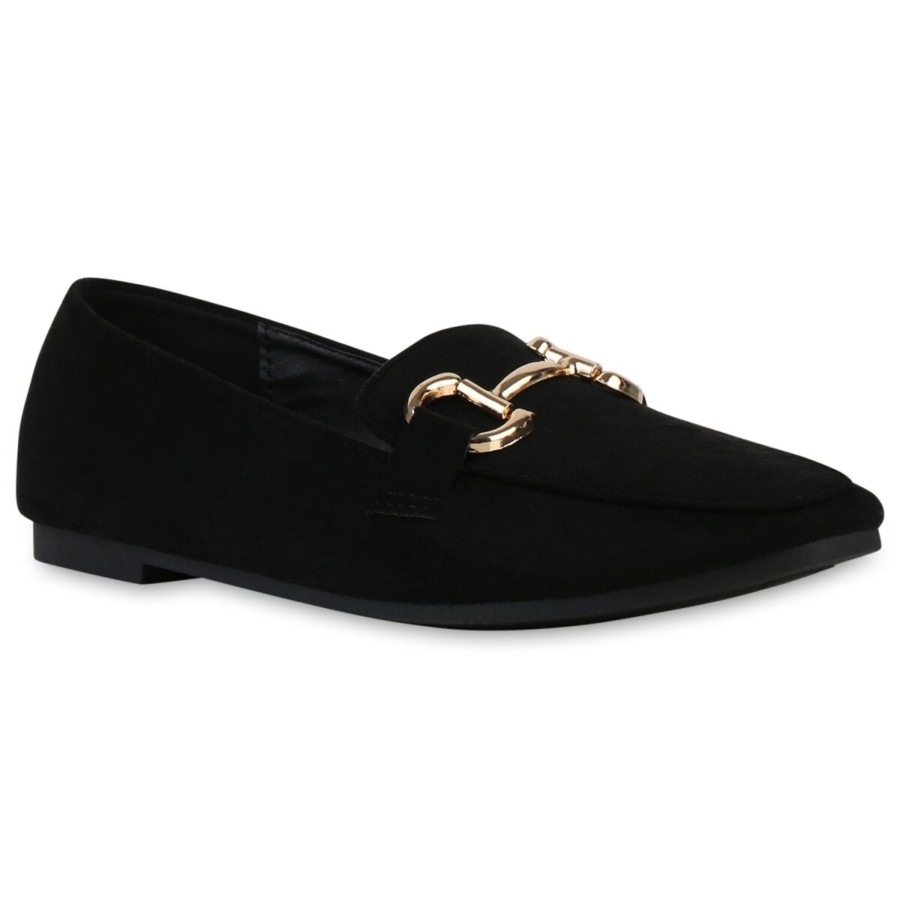 Damenschuhe Stiefelparadies | Damen Loafers In Schwarz