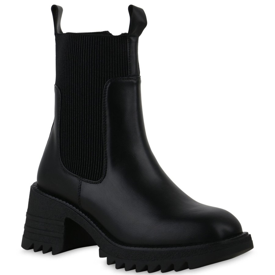 Damenschuhe Stiefelparadies | Damen Klassische Stiefeletten In Schwarz