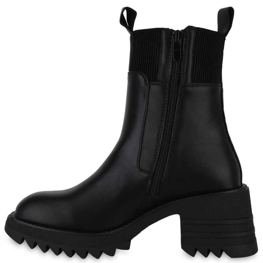 Damenschuhe Stiefelparadies | Damen Klassische Stiefeletten In Schwarz