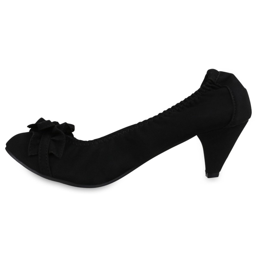 Damenschuhe Stiefelparadies | Damen Klassische Pumps In Schwarz