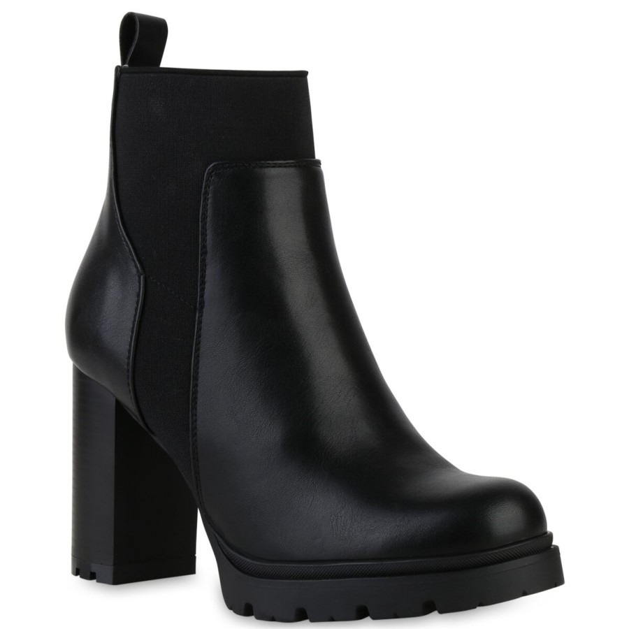 Damenschuhe Stiefelparadies | Damen Klassische Stiefeletten In Schwarz