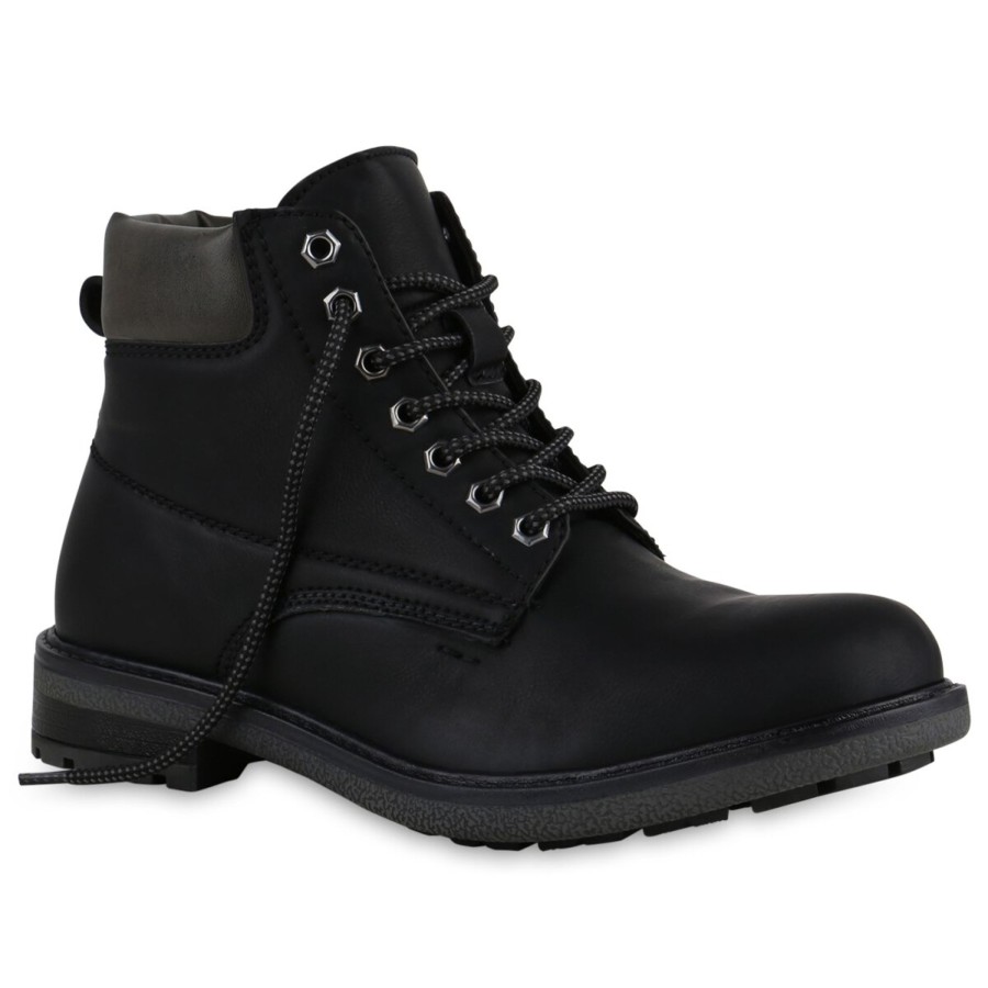 Herrenschuhe Stiefelparadies | Herren Worker Boots In Schwarz