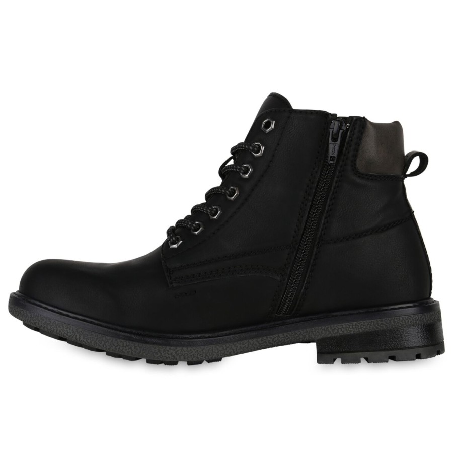 Herrenschuhe Stiefelparadies | Herren Worker Boots In Schwarz