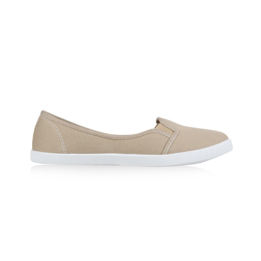 Damenschuhe Stiefelparadies | Damen Slip Ons In Khaki