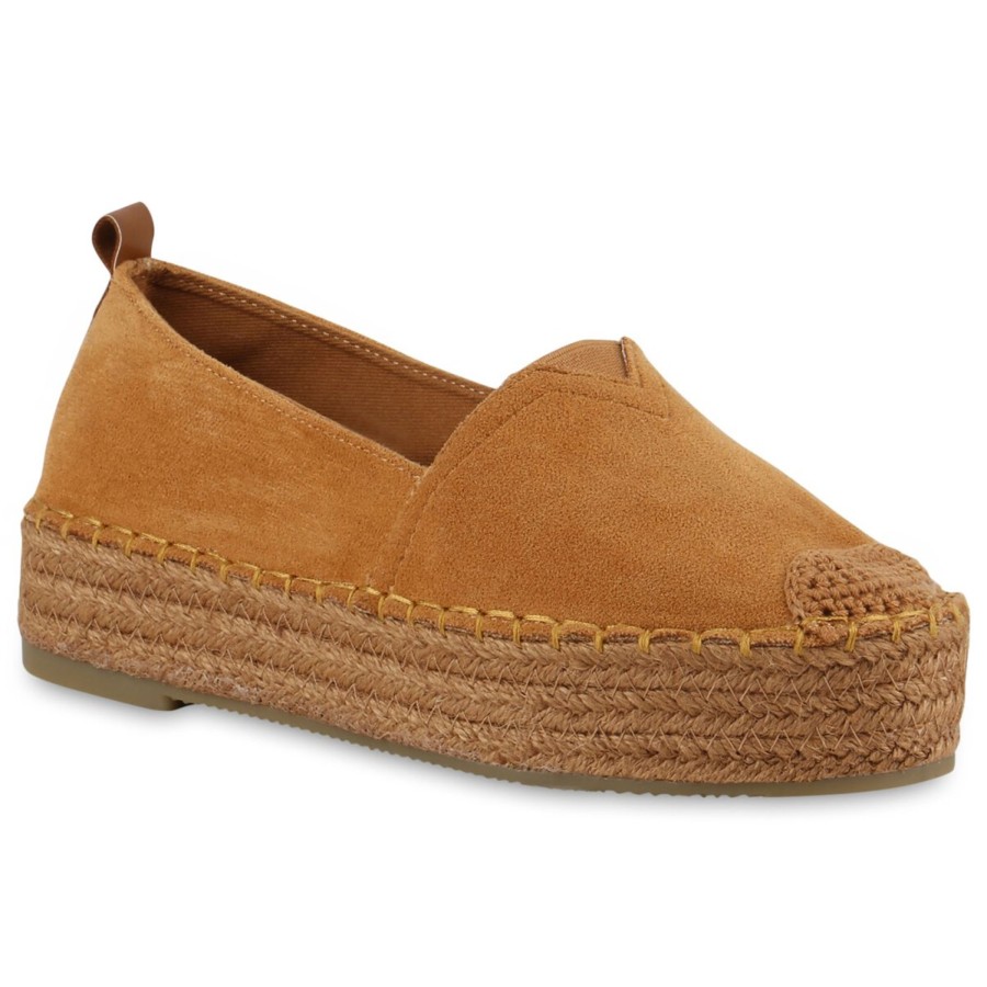 Damenschuhe Stiefelparadies | Damen Espadrilles In Hellbraun