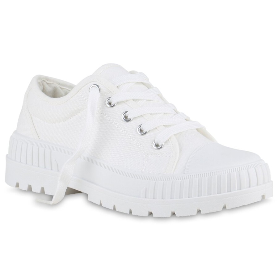 Damenschuhe Stiefelparadies | Damen Sneaker Low In Weiss