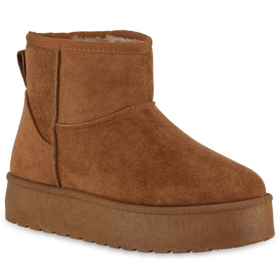 Damenschuhe Stiefelparadies | Damen Winter Boots In Hellbraun