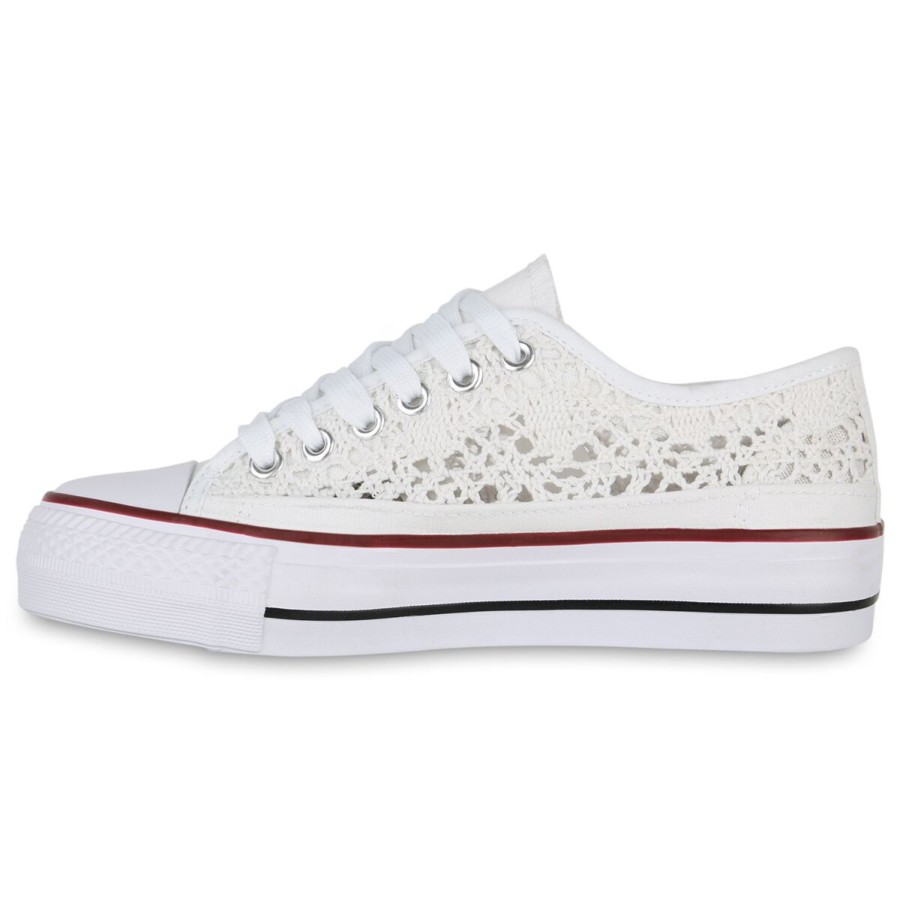 Damenschuhe Stiefelparadies | Damen Sneaker Low In Weiss