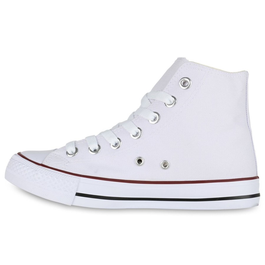 Damenschuhe Stiefelparadies | Damen Sneaker High In Weiss