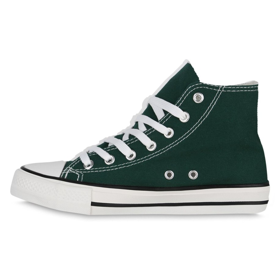 Damenschuhe Stiefelparadies | Damen Sneaker High In Grun