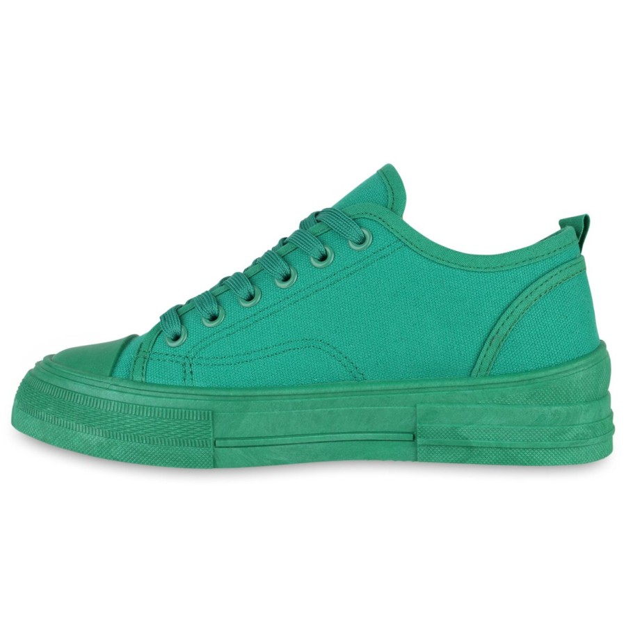 Damenschuhe Stiefelparadies | Damen Sneaker Low In Grun