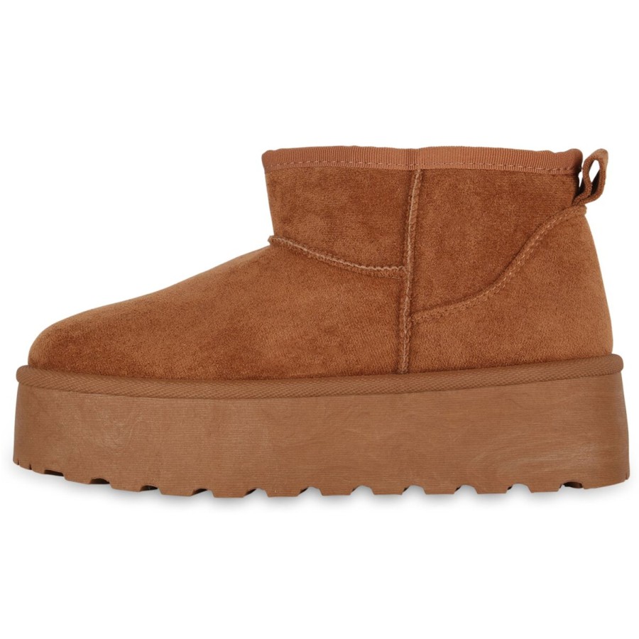 Damenschuhe Stiefelparadies | Damen Winter Boots In Hellbraun