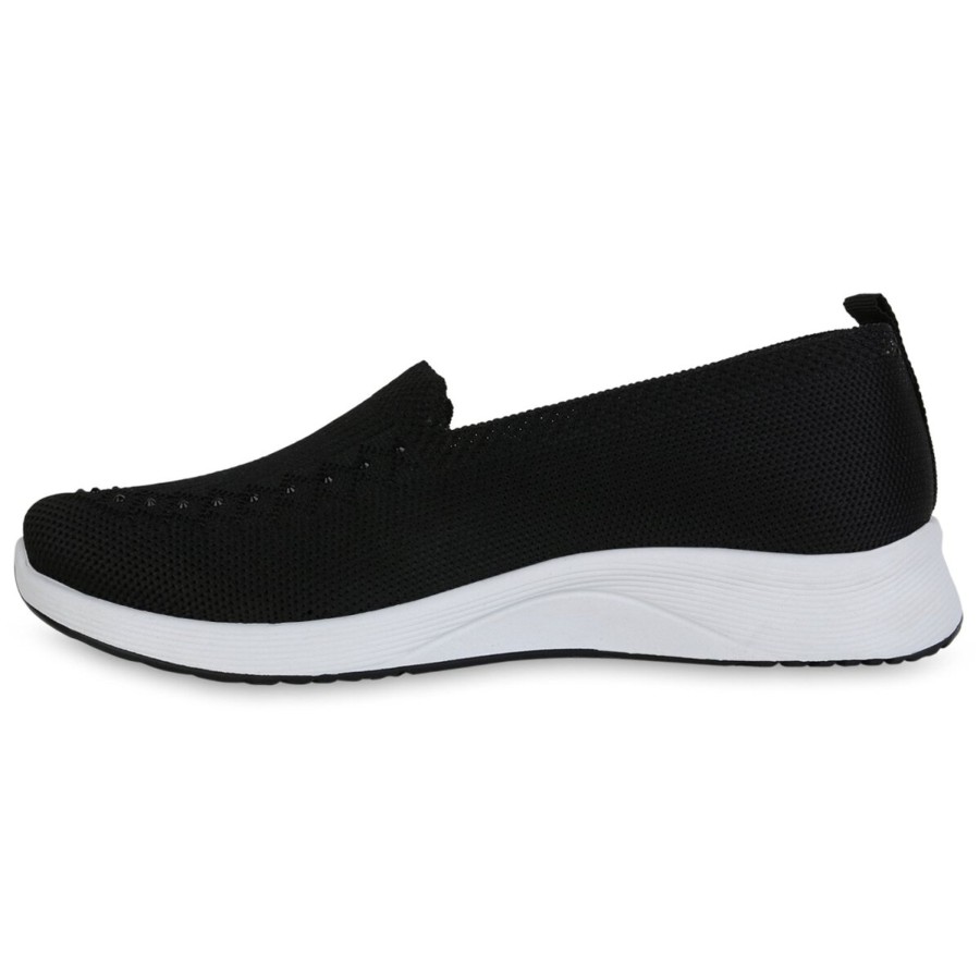 Damenschuhe Stiefelparadies | Damen Slip Ons In Schwarz