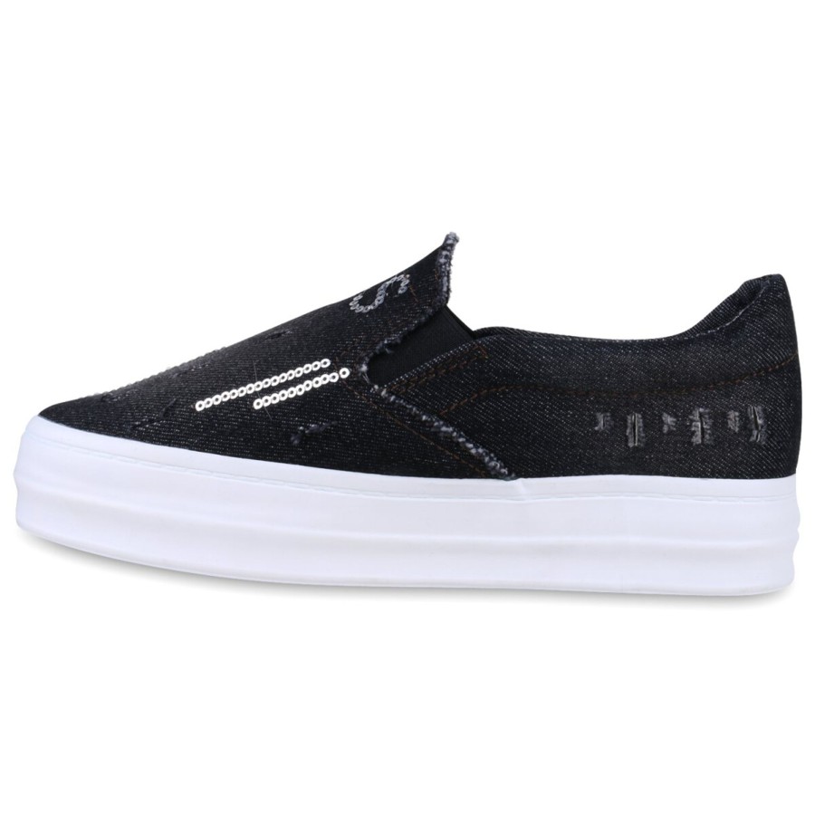 Damenschuhe Stiefelparadies | Damen Slip Ons In Schwarz