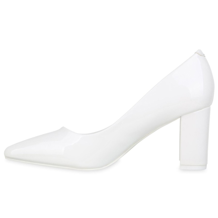 Damenschuhe Stiefelparadies | Damen Spitze Pumps In Weiss