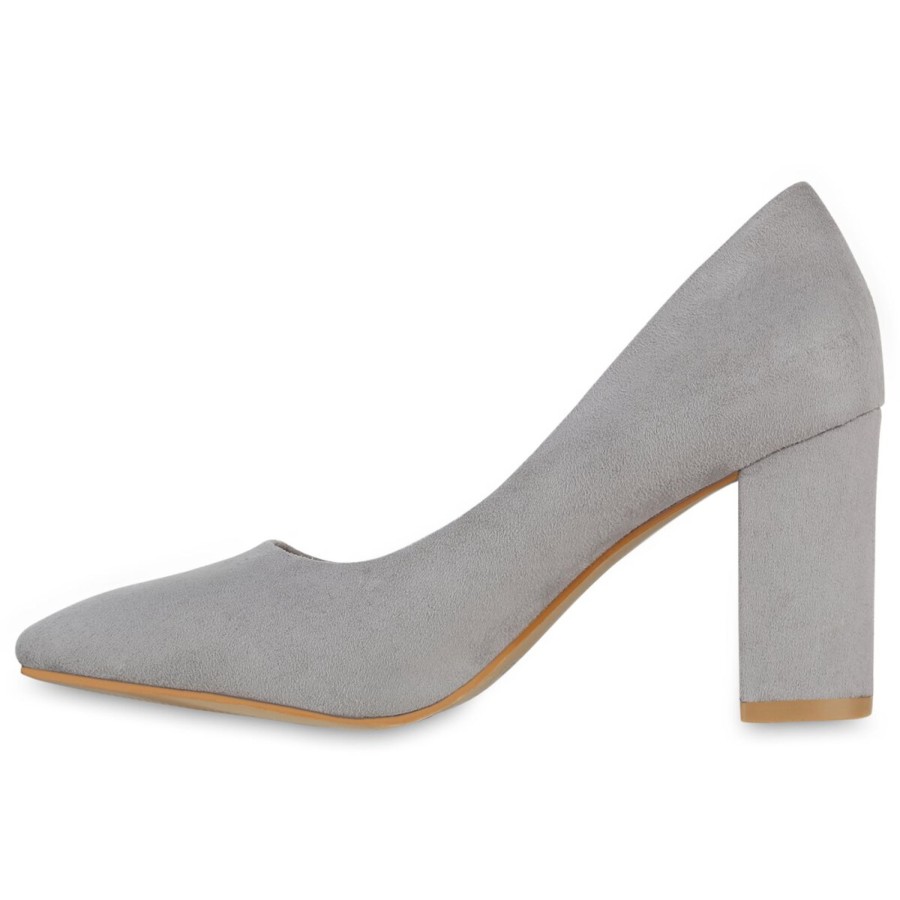 Damenschuhe Stiefelparadies | Damen Klassische Pumps In Grau