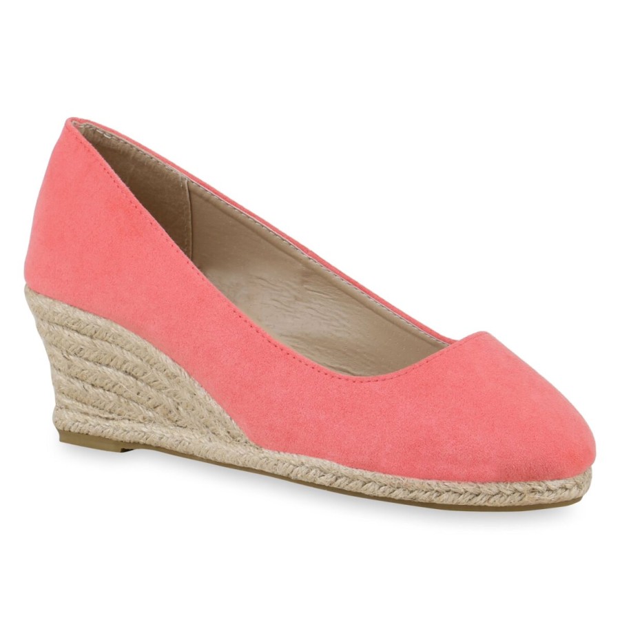 Damenschuhe Stiefelparadies | Damen Keilpumps In Coral