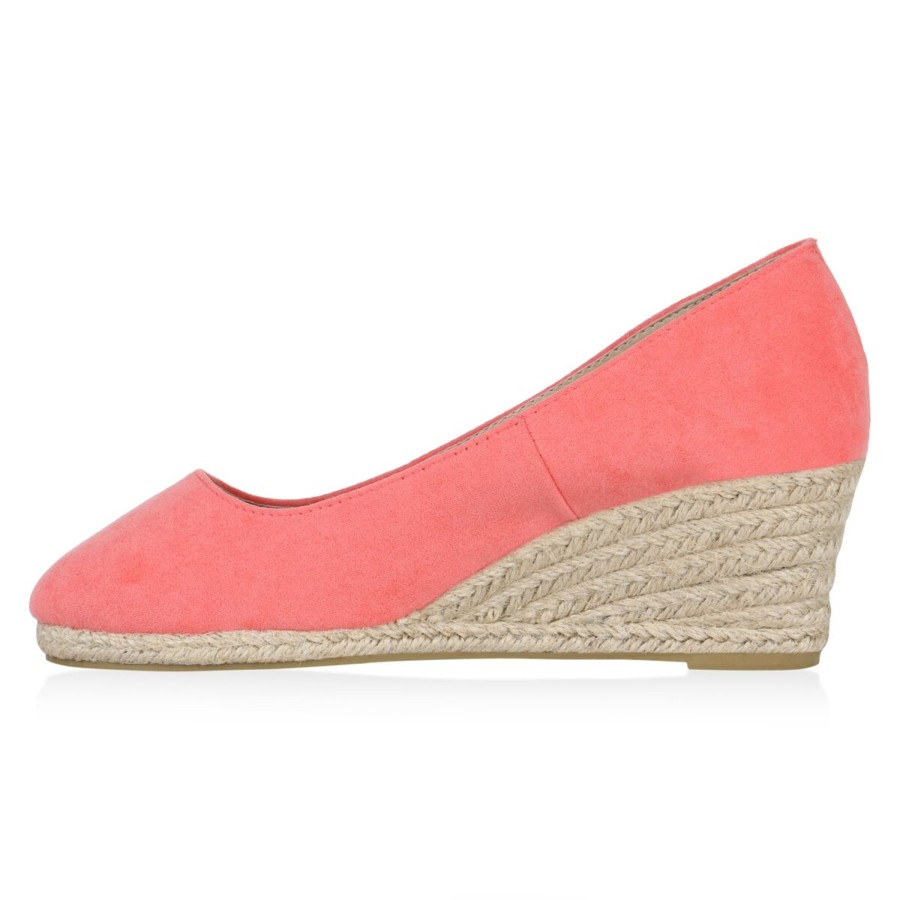 Damenschuhe Stiefelparadies | Damen Keilpumps In Coral