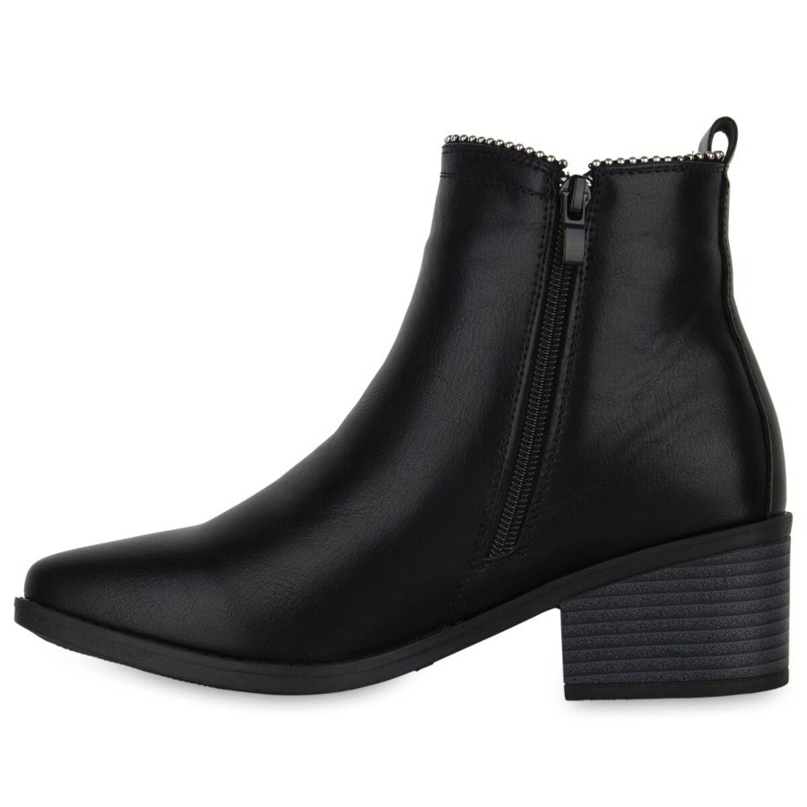 Damenschuhe Stiefelparadies | Damen Klassische Stiefeletten In Schwarz