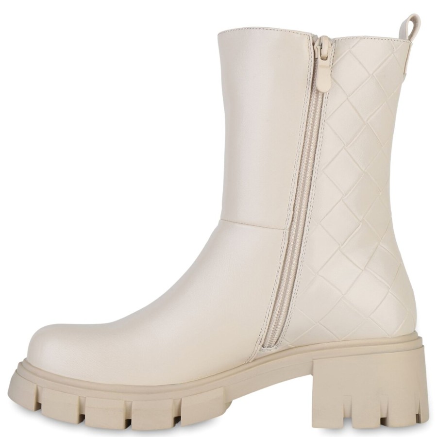 Damenschuhe Stiefelparadies | Damen Klassische Stiefeletten In Beige