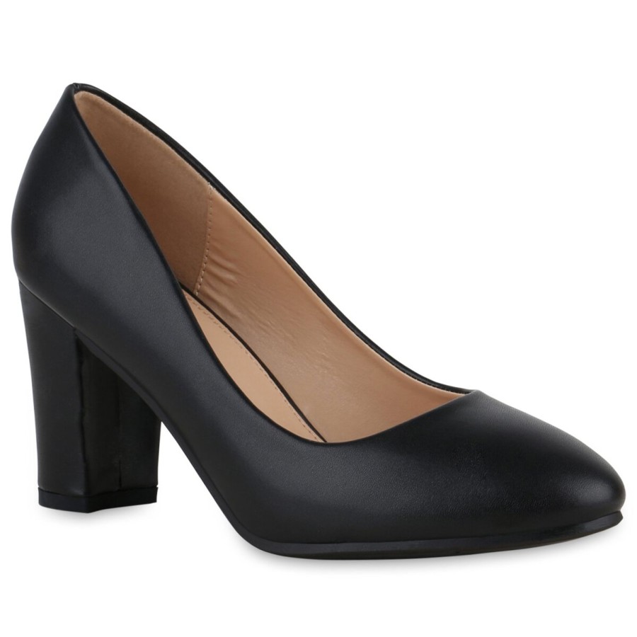 Damenschuhe Stiefelparadies | Damen Klassische Pumps In Schwarz