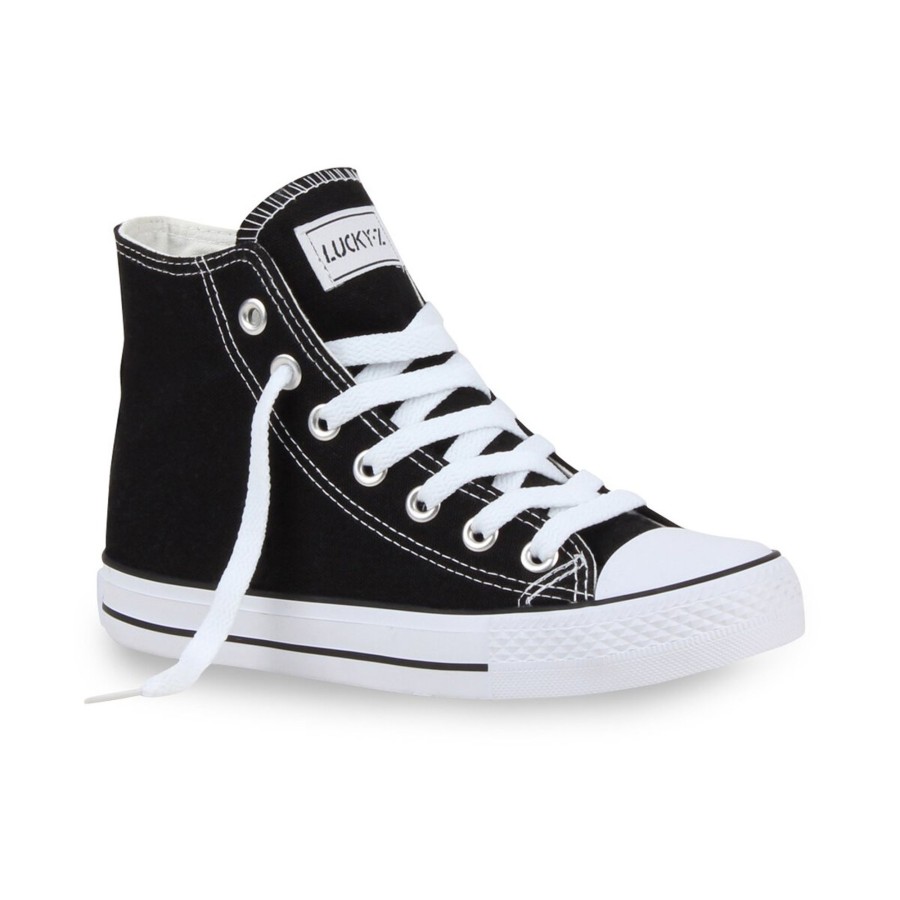 Damenschuhe Stiefelparadies | Damen Sneaker High In Schwarz Lucky