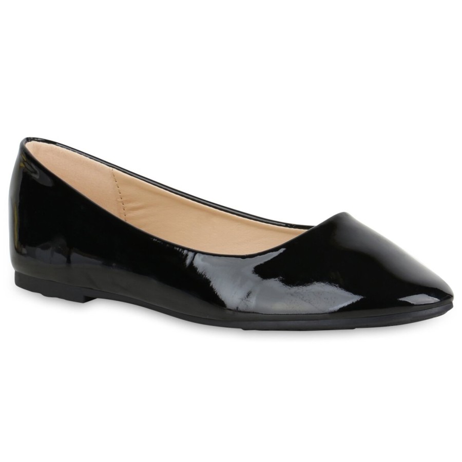 Damenschuhe Stiefelparadies | Damen Klassische Ballerinas In Schwarz