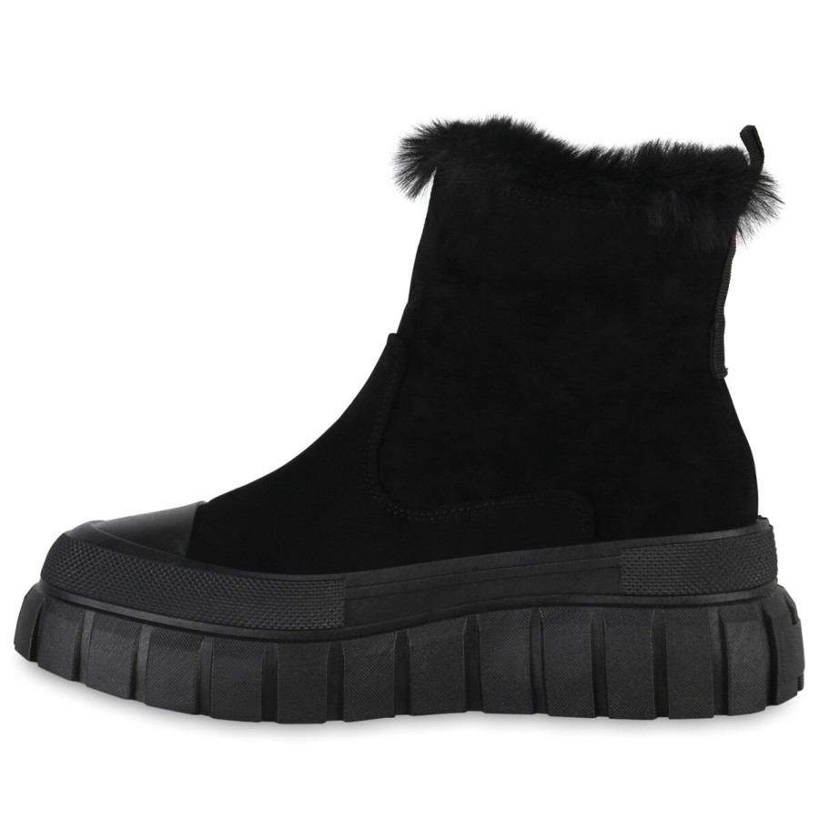 Damenschuhe Stiefelparadies | Damen Sneakerstiefel In Schwarz