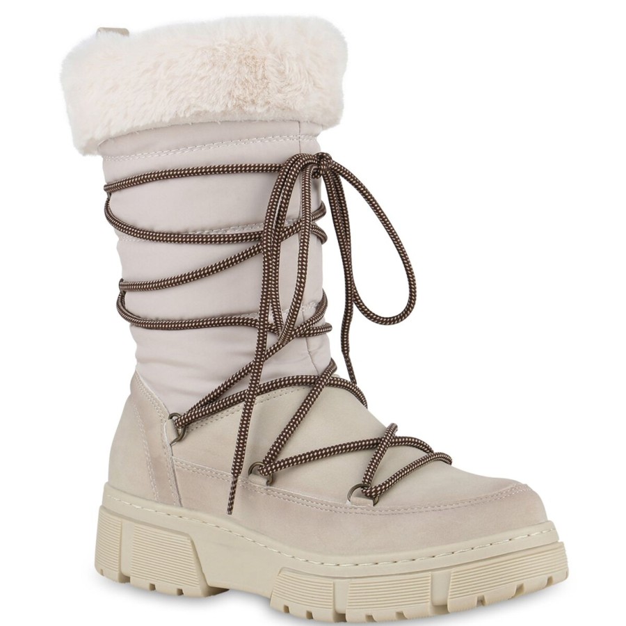 Damenschuhe Stiefelparadies | Damen Winterstiefel In Beige