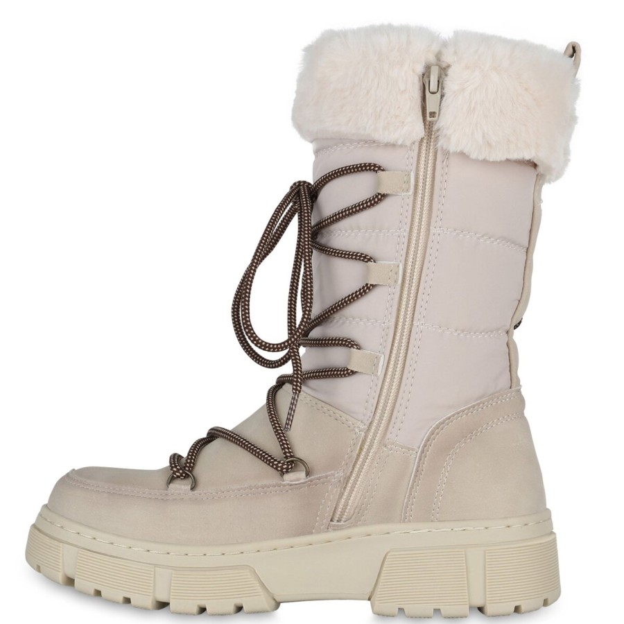 Damenschuhe Stiefelparadies | Damen Winterstiefel In Beige