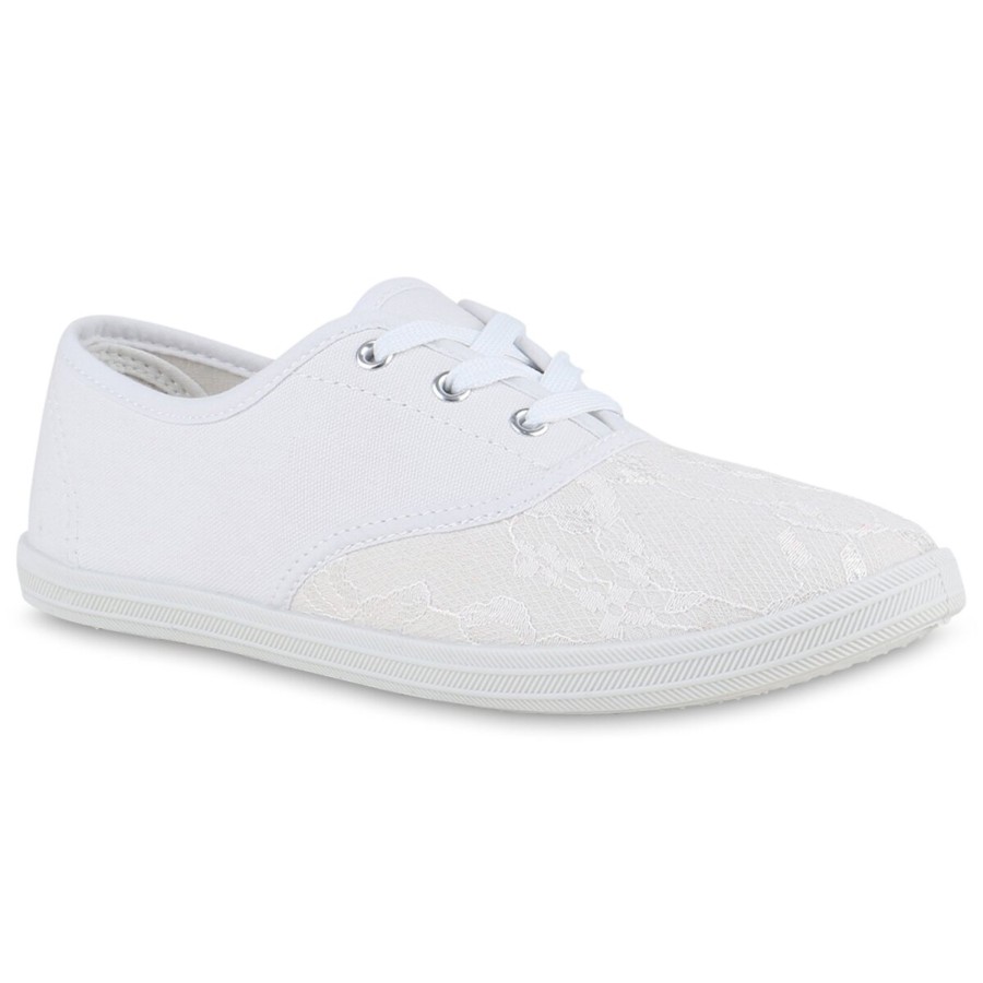 Damenschuhe Stiefelparadies | Damen Sneaker Low In Weiss