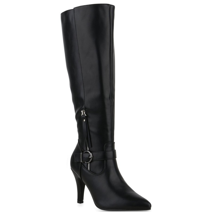 Damenschuhe Stiefelparadies | Damen Klassische Stiefel In Schwarz