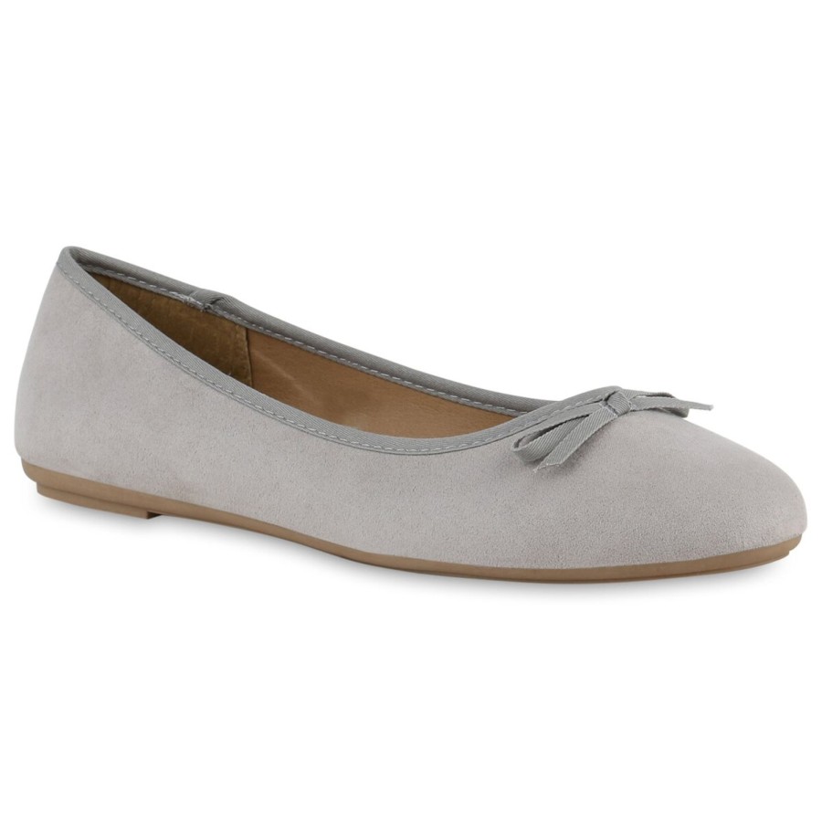 Damenschuhe Stiefelparadies | Damen Ubergrosen Klassische Ballerinas In Grau