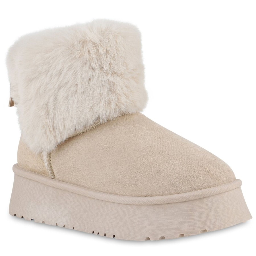 Damenschuhe Stiefelparadies | Damen Winter Boots In Beige