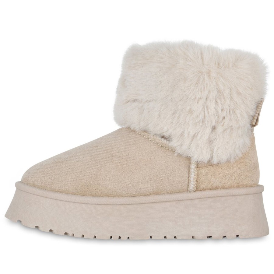 Damenschuhe Stiefelparadies | Damen Winter Boots In Beige