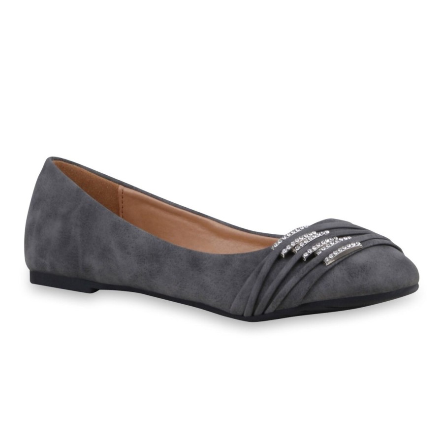 Damenschuhe Stiefelparadies | Damen Klassische Ballerinas In Grau