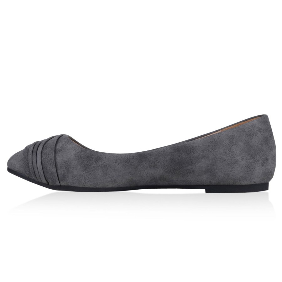 Damenschuhe Stiefelparadies | Damen Klassische Ballerinas In Grau