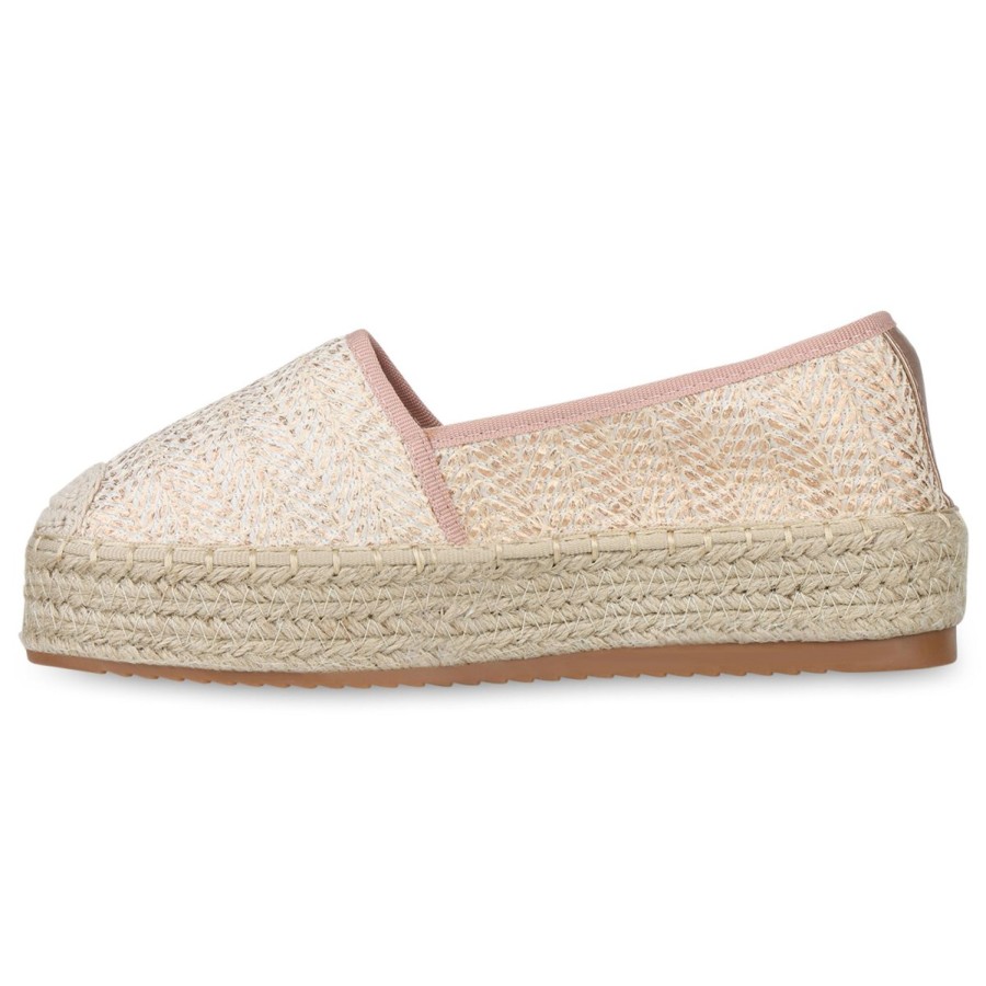 Damenschuhe Stiefelparadies | Damen Espadrilles In Rose Gold Nude Altrosa