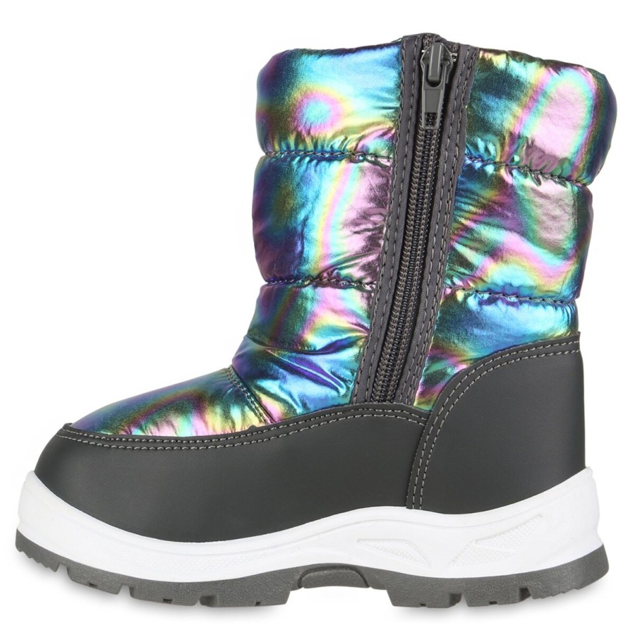 Kinderschuhe Stiefelparadies | Kinder Winter Boots In Grau Holo