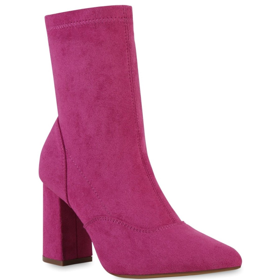 Damenschuhe Stiefelparadies | Damen Klassische Stiefeletten In Fuchsia