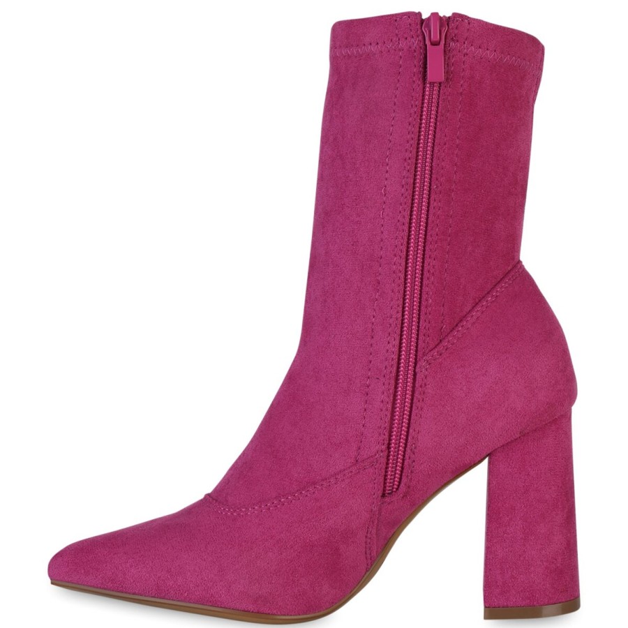 Damenschuhe Stiefelparadies | Damen Klassische Stiefeletten In Fuchsia