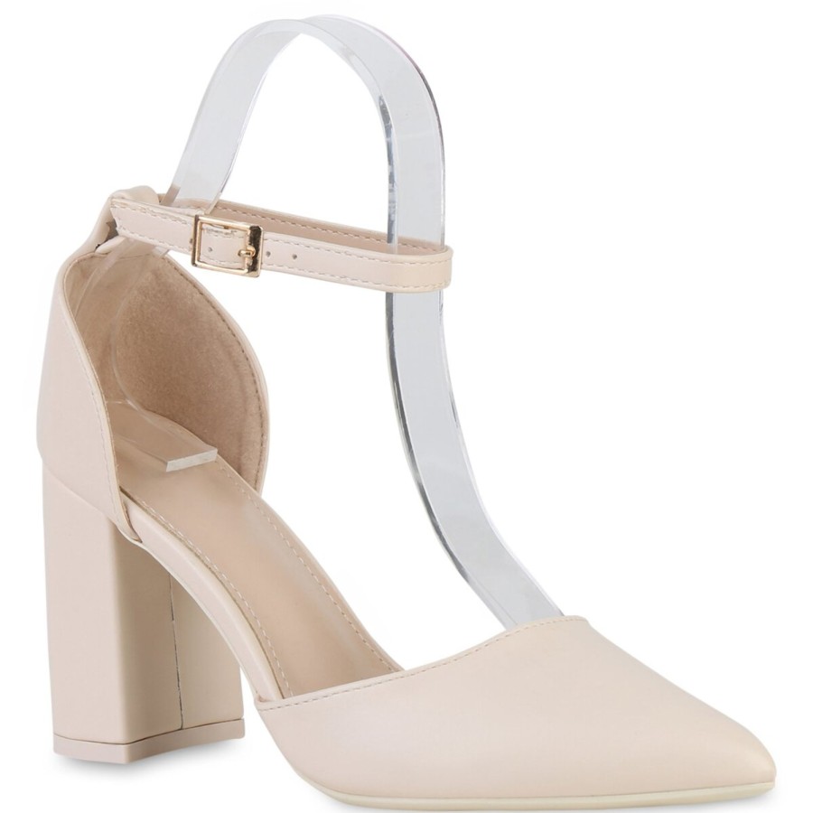 Damenschuhe Stiefelparadies | Damen Spitze Pumps In Beige