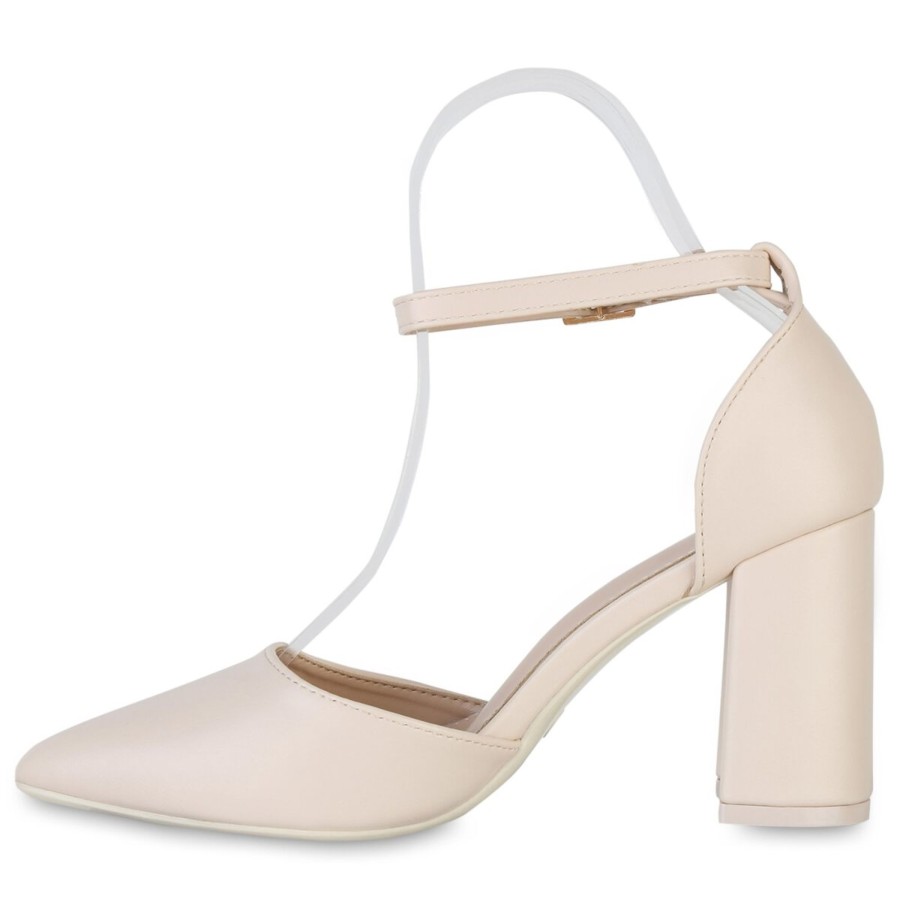 Damenschuhe Stiefelparadies | Damen Spitze Pumps In Beige