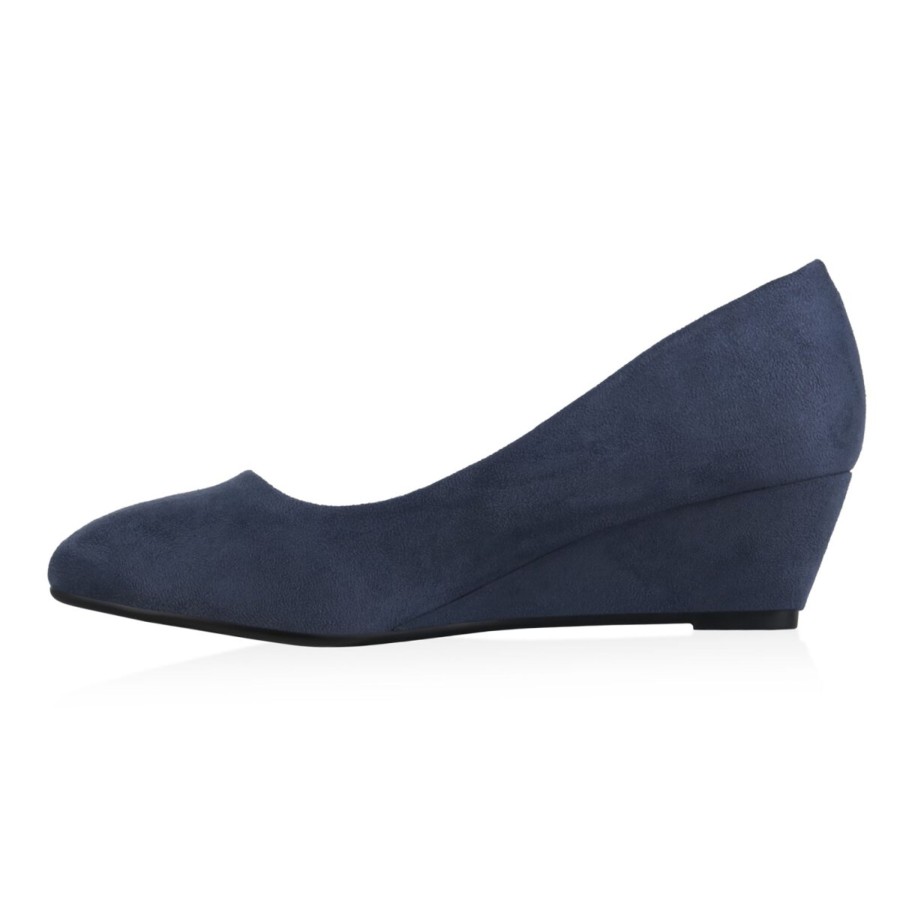 Damenschuhe Stiefelparadies | Damen Keilpumps In Blau