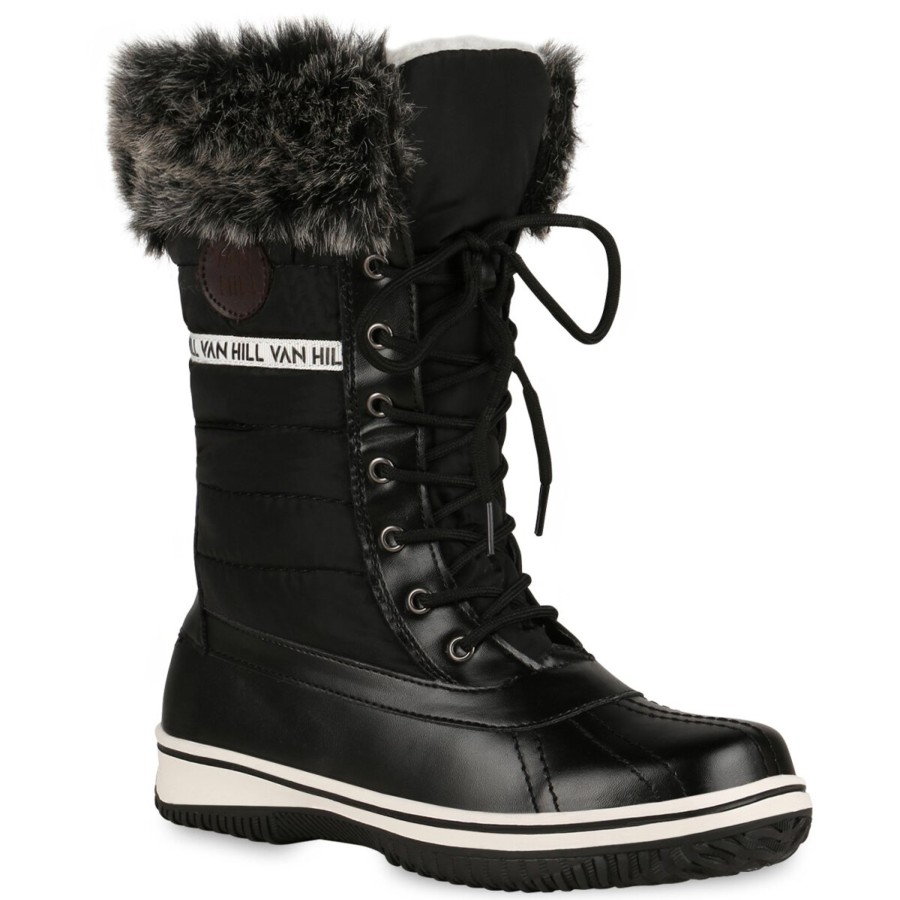 Damenschuhe Stiefelparadies | Damen Winterstiefel In Schwarz