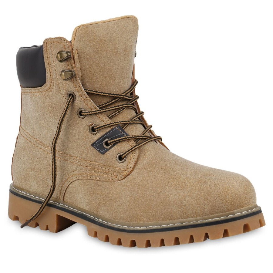 Herrenschuhe Stiefelparadies | Herren Worker Boots In Creme