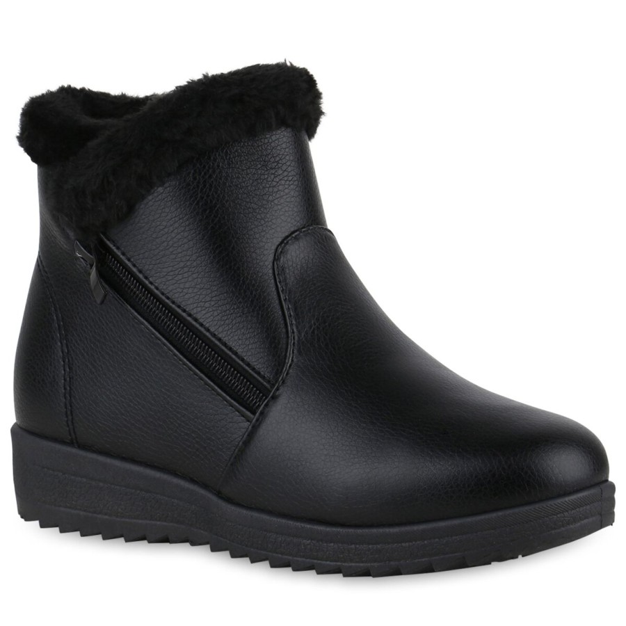 Damenschuhe Stiefelparadies | Damen Winter Boots In Schwarz