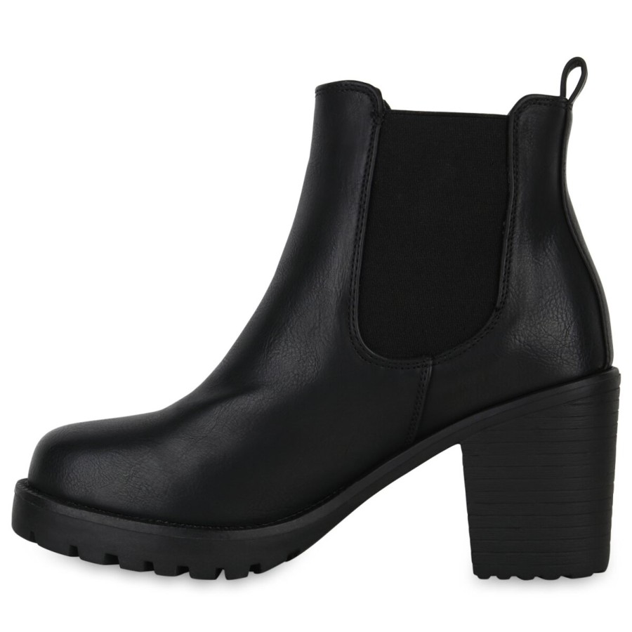 Damenschuhe Stiefelparadies | Damen Chelsea Boots In Schwarz